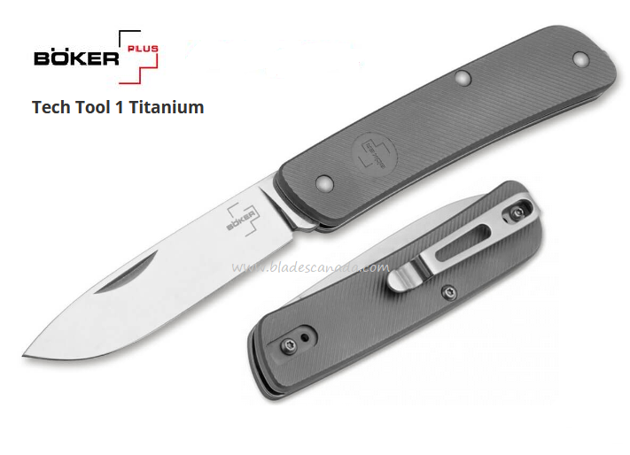 Boker Plus Tech Tool 1 Slipjoint Folding Knife, 12C27, Titanium, 01BO807